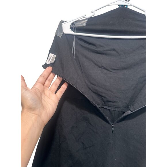 Y2K Cache Bodycon Mini Dress Skort Womens Medium Black Halter Buckle Party Retro - Picture 12 of 16